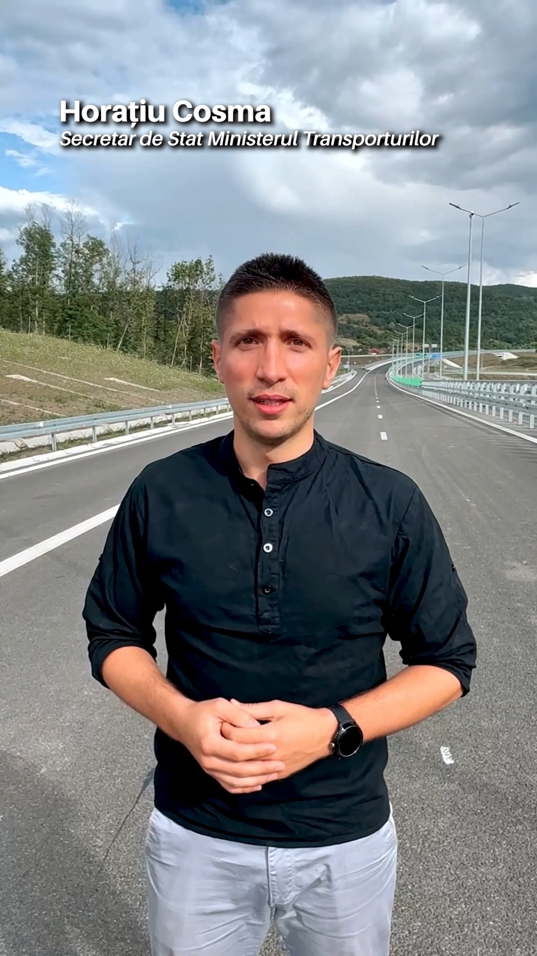 Horațiu Cosma, secretar de stat în Ministerul Transporturilor, pe tronsonul finalizat și încă închis al Autostrăzii Transilvania